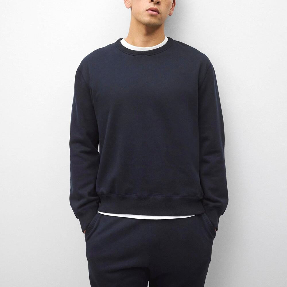 Reigning Champ Midweight Terry Standard Crewneck Navy Sweatshirt Small NEW Blue